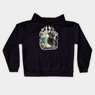 Realistic Bear Cub In the Bear Print/ Cute Bear Cub On the Tree Kids Hoodie